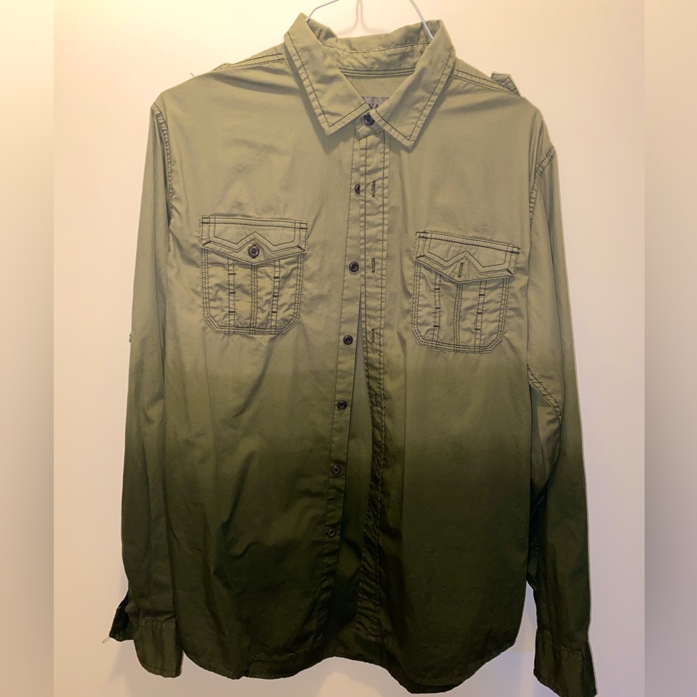 Mens Royal Premium long sleeve button down ombré green